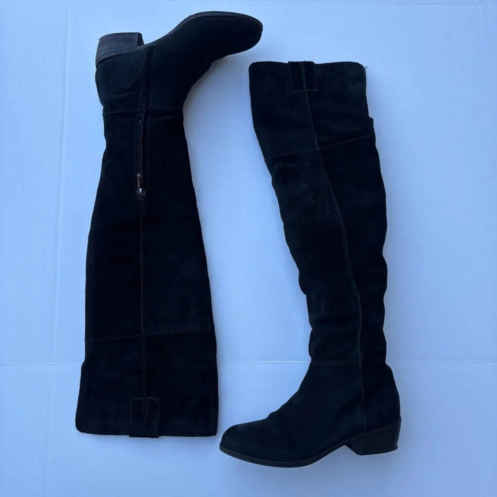 SAM EDELMAN johanna‎ over the knee tall boots suede black size 7 riding leather